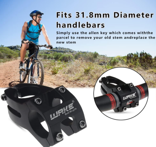Potence de vélo en aluminium noir et dimensions nécessaire pour la pièce qui le supporte