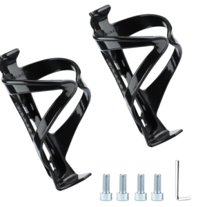 porte gourde noir en fibre de carbone et plastique avec 4 vis et outils