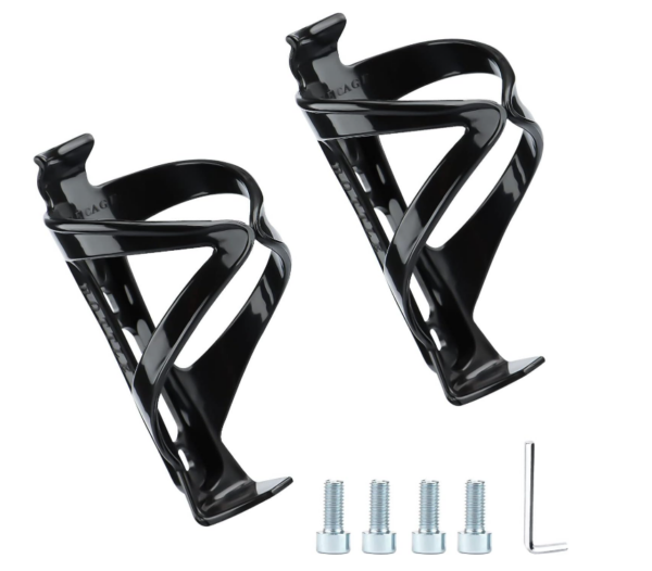 porte gourde noir en fibre de carbone et plastique avec 4 vis et outils